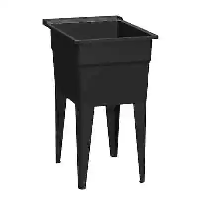 Laundry Sink 18  X 24  Heavy Duty Utility Tub Legs Include Foot Levelers Black • $57.41