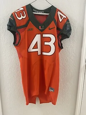 Authentic Team Issued Miami Hurricanes Football Jersey Nike Sz 48 • $225
