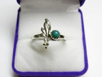 Vintage Russian Soviet Sterling Silver 925 Ring Chrysoprase Women's Jewelry 9.5 • $72