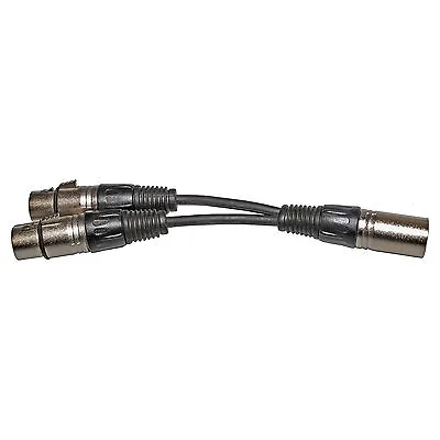 3pin XLR MALE Plug To Dual 2 FEMALE Jack Y SPLITTER Cable Adaptor  1ft Foot Cord • $7.99