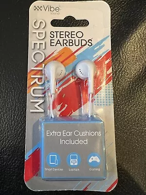 Spectrum Stereo Earbuds - Vibe Sound - White - DG-120-WHT - NEW/SEALED • $7