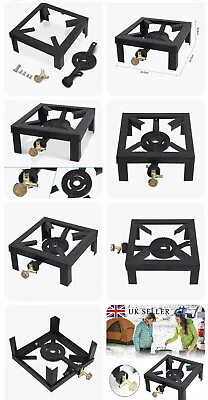 £34.95 • Buy Gas Boiling Ring Cast Iron Burner Large LPG Stove Outdoor Cooker Iron Frame E9I9