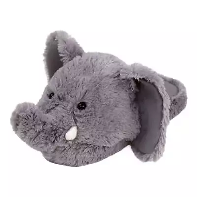 Fuzzy Elephant Slippers - Gray Animal House Shoes For Men & Women - ONE SIZE • $36.95