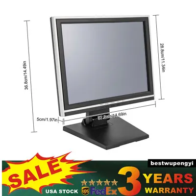 15 Inch LCD Touch Screen Monitor VGA Retail Restaurant Monitor With Stand • $102.60