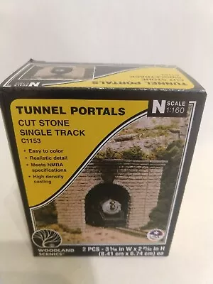 Woodland Scenics N Scale Tunnel Cut Stone Single Portals (2) C1153 • $10.70