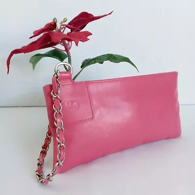 Bebe Leather Wristlet Clutch Purse Pink Large • $26.95