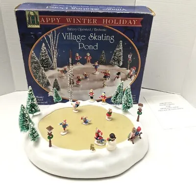 Vintage Christmas Village Skating Pond 12 Musical Melodies  • $79.96