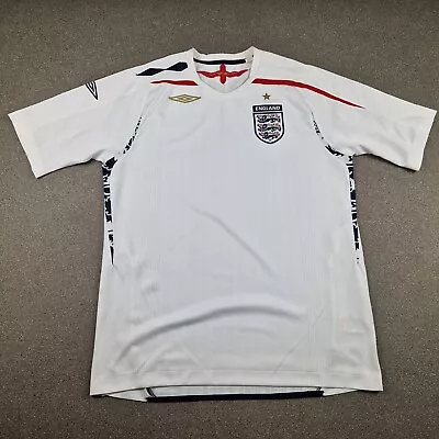 England Umbro Shirt Mens Large White Home Soccer Jersey Euros Lions 2007-09 • £24.99