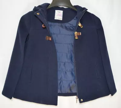 Girls Jacket By Mayoral Size T-8 / 128Cm Navy Blue Hooded Shawl Jacket • $21