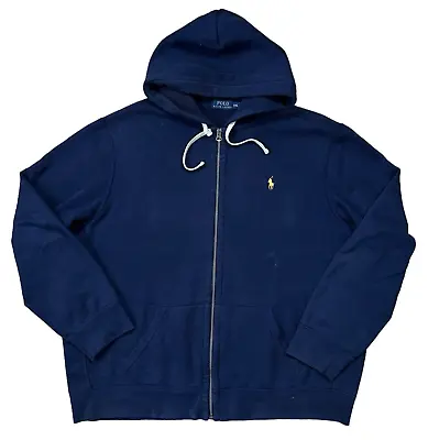 Ralph Lauren Polo Navy Blue Full Zip Hoodie Jacket Mens Size XXL • £36