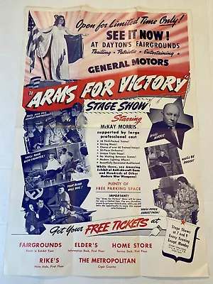 WWII Arms For Victory Stage Show Dayton Ohio General Motors Propaganda Poster • $64.88