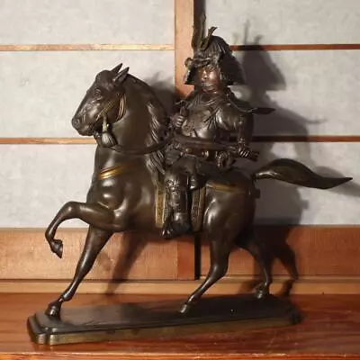 Japanese Bronze Kusunoki Masashige Samurai Statue Ornament BOS730 • £189.01