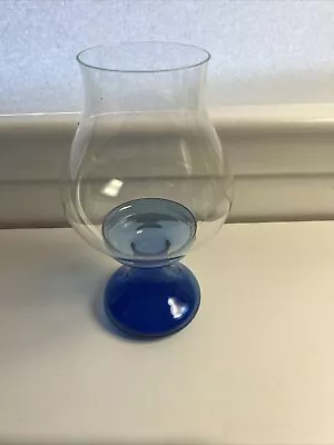 Hurricane VTG Candle Holder International Silver Company Clear Blue • $16.96