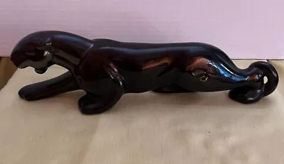 Royal Haegar Black Panther Figure Sculpture Pottery Vintage • $55