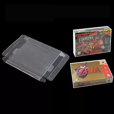  Game Box Protectors / Case / Clear Display Box For Nintendo SNES / N64 Games • £74.99