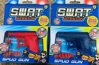 £5.69 • Buy Potato Spud Gun Metal Die Cast Water Pistol Boys Kids Toy Gun Red & Blue Shoot 