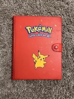 Vintage Pikachu Pokemon Card Binder/Book Red 4-Pocket Rare 1999 Pokémon • $20