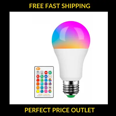 RGB LED Light Bulb 16 Colour Changing Remote Controlled E27 Screw Party Lamp • £6.99