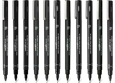 Uni PIN Fine Line Drawing Pen Black Ink 0.03mm - 1.2mm - All Line Widths • £3.75