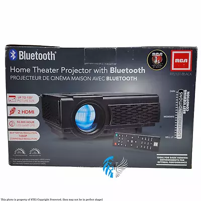 RCA Bluetooth 1080P Home Theatre Projector 2x HDMI 1x A/V 1x VGA RPJ107-Black™ • $37.43