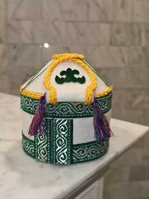 Vintage Hand Made Wool Felt Decoration Collectible Silk Road Bazaar Trinket Box • $19.99