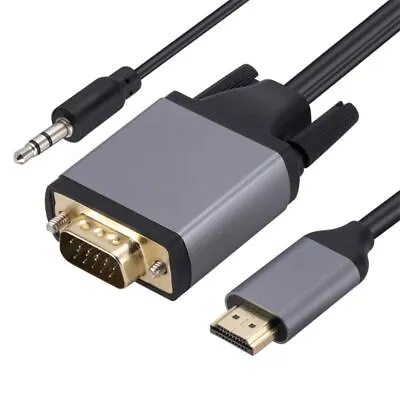 For Laptop/DVD/Projector/Monitor/TV HDMI To VGA 1.8m HDMI To VGA Adapter Cable; • £7.34
