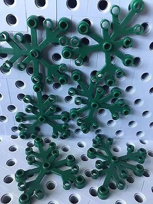 LEGO Green Leaves Limb Dark Green 6x5 Plant Leaf Bush Tree Flower Palm Lot Of 6 • $7.20