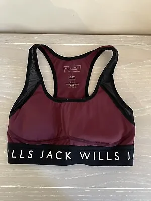 £1.99 • Buy Jack Wills Burgundy And Black Mesh Sports Bra Size UK 6