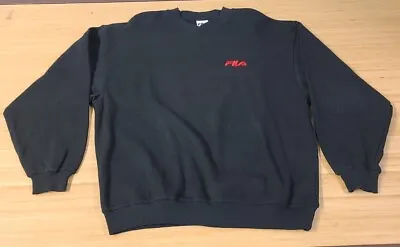 Vintage Fila Crewneck Sweatshirt Embroidered Men's Black Size Large • $24.99