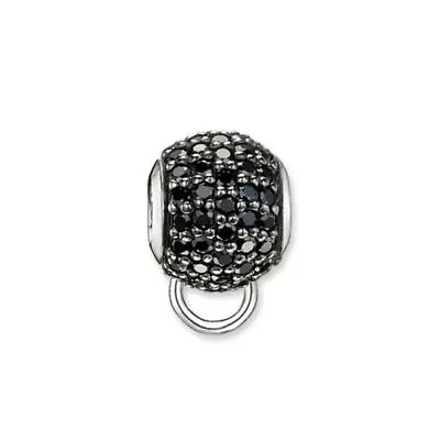 Thomas Sabo Charm Carrier Karma Bead KX0004-643-11 Black CZ Sterling Silver  • $89