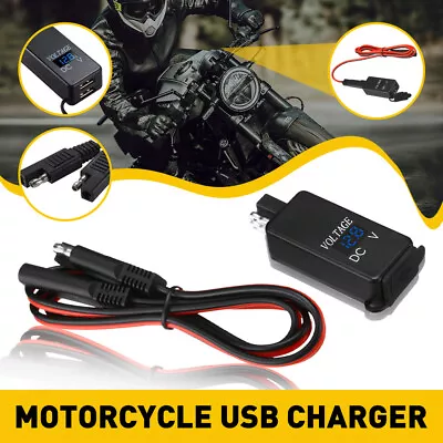 Motorcycle Dual USB Charger SAE To USB Cable Adapter Voltmeter Car Accessories A • $12.99