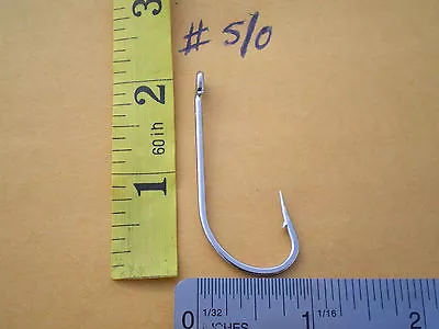 100 Pcs. Stainless Steel In Line Hooks Mustad 34007 Size #5/0 • $36.99