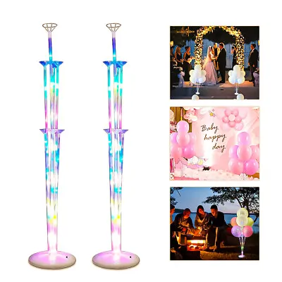 $6.49 • Buy Balloon Arch Set Column Stand Base Frame Kit Birthday Wedding Party Decor Light