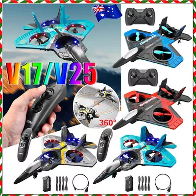 V17 Jet Fighter Stunt RC Airplane Remote Control 360 Spin Plane Glider Model NYA • $40.77