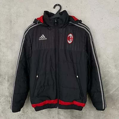 Ac Milan 2015 2016 Training Football Jacket Adidas Bench Coat Jersey Size S • £83.99