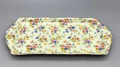 Vintage H&K Tunstall Green Background All Over Flowers Chintz Sandwich Tray • $24.99