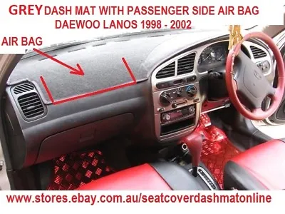 Dash Mat Dashmat Dashboard Cover Fit  Daewoo Lanos 1998 - 2002 A/b  Grey • $49.99