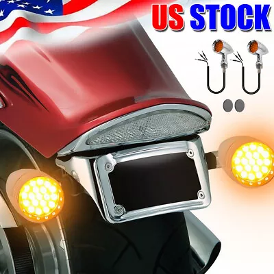 Chrome Motorcycle LED Bullet Red Brake Blinker Turn Signal Tail Light For Harley • $16.37