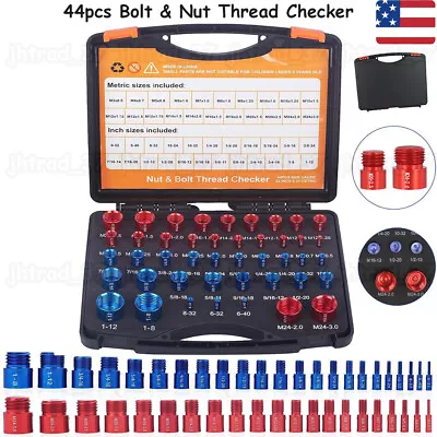 44pcs Screw Bolt Nut Thread Measure Gauge Size Checker Set (23 Inch & 21 Metric) • $45.39