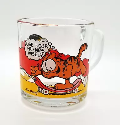 Vintage 1978 McDonalds GARFIELD Use Your Friends Wisely 8 Oz Glass Cup Mug • $7.99