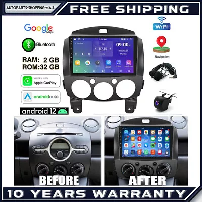 For Mazda 2 2007-2014 Car Stereo Gps Radio Wifi Bluetooth Head Unit Android 12.0 • $135.44