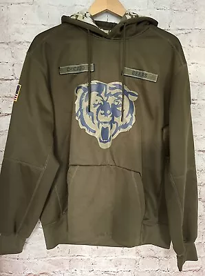 NIKE Chicago Bears Hoodie Mens XL Olive Green Salute To Service • $39.20