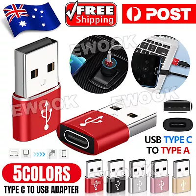 USB Type A Male To USB C Type C Female Charging Port Adapter Fast Converter • $2.95