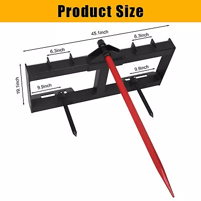 49'' Hay Bale Spear 3 Point Quick Loader Attach Steer Skid Tractor Attachment US • $354.89