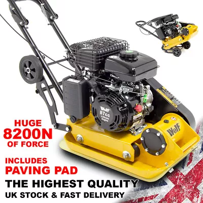 Wolf 8200N Petrol Wacker Compactor Plate With Wheels & Paving Pad • £369.95