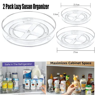 Lazy Susan Turntable Refrigerator Spice Rack Kitchen Fridge Organizer Storage 2 • £9.99