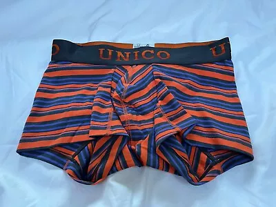 MUNDO UNICO BOXER UNDERWEAR Wide Orange & Black Stripes SIZE S BNWT RRP £30 • £19