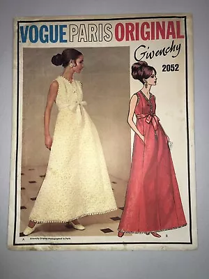 Vintage VOGUE Paris Original Pattern 2052 GIVENCHY Long Dress Uncut Sz 10 Label • $65