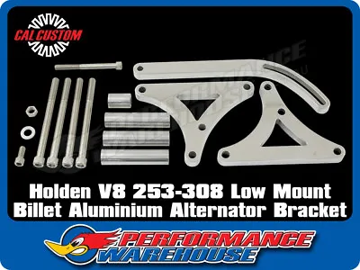 Holden V8 253-308 Polished Billet Aluminium Low Mount Alternator Bracket • $223.95