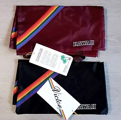 Lot Of 2 Victor Luggage Collection Hawaii Travel Tote Bag Rainbow Black Maroon  • $19.99